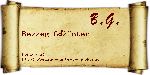 Bezzeg Günter névjegykártya